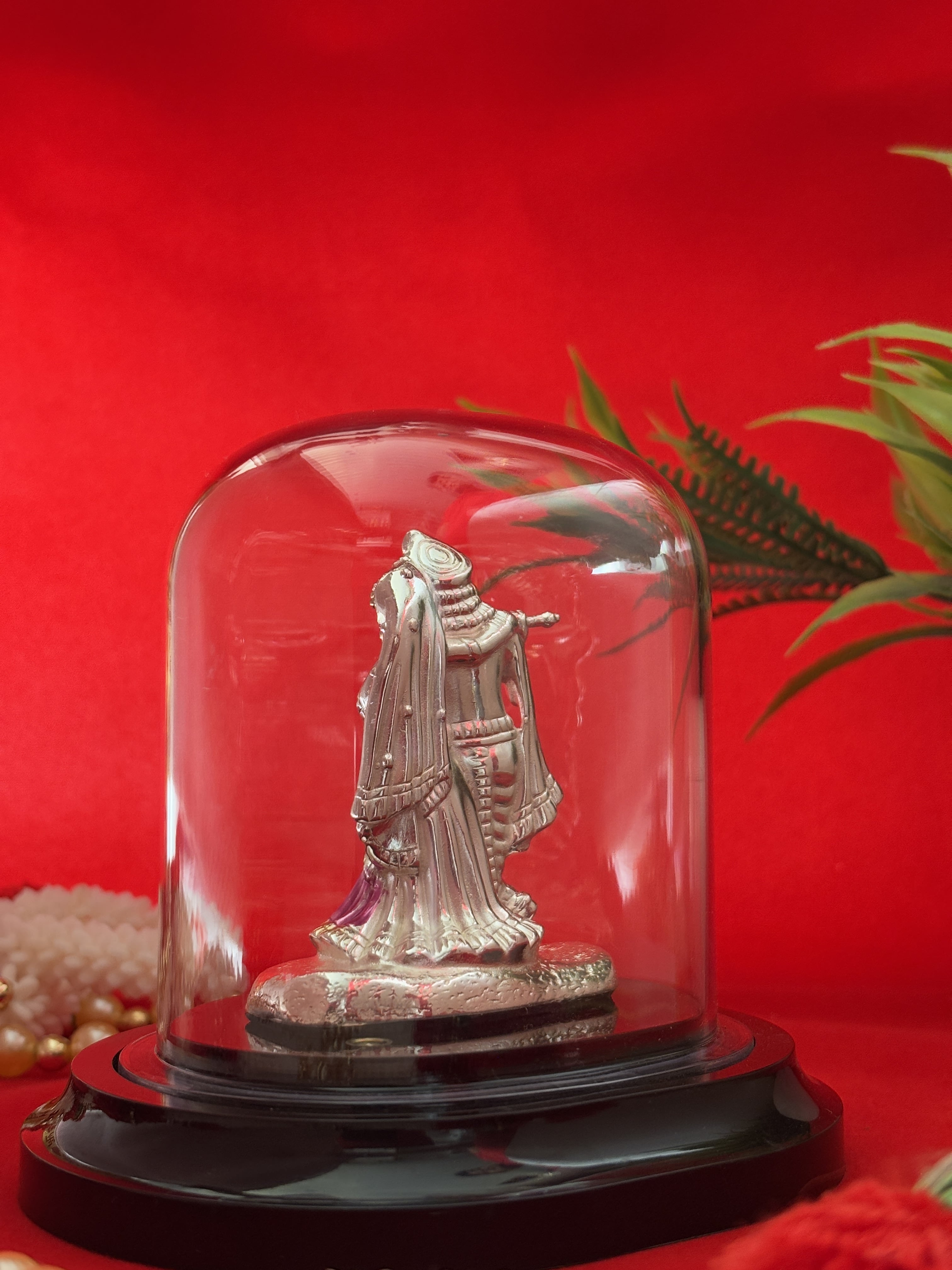 Pure Silver Plated Shri Radha-Krishna Idol