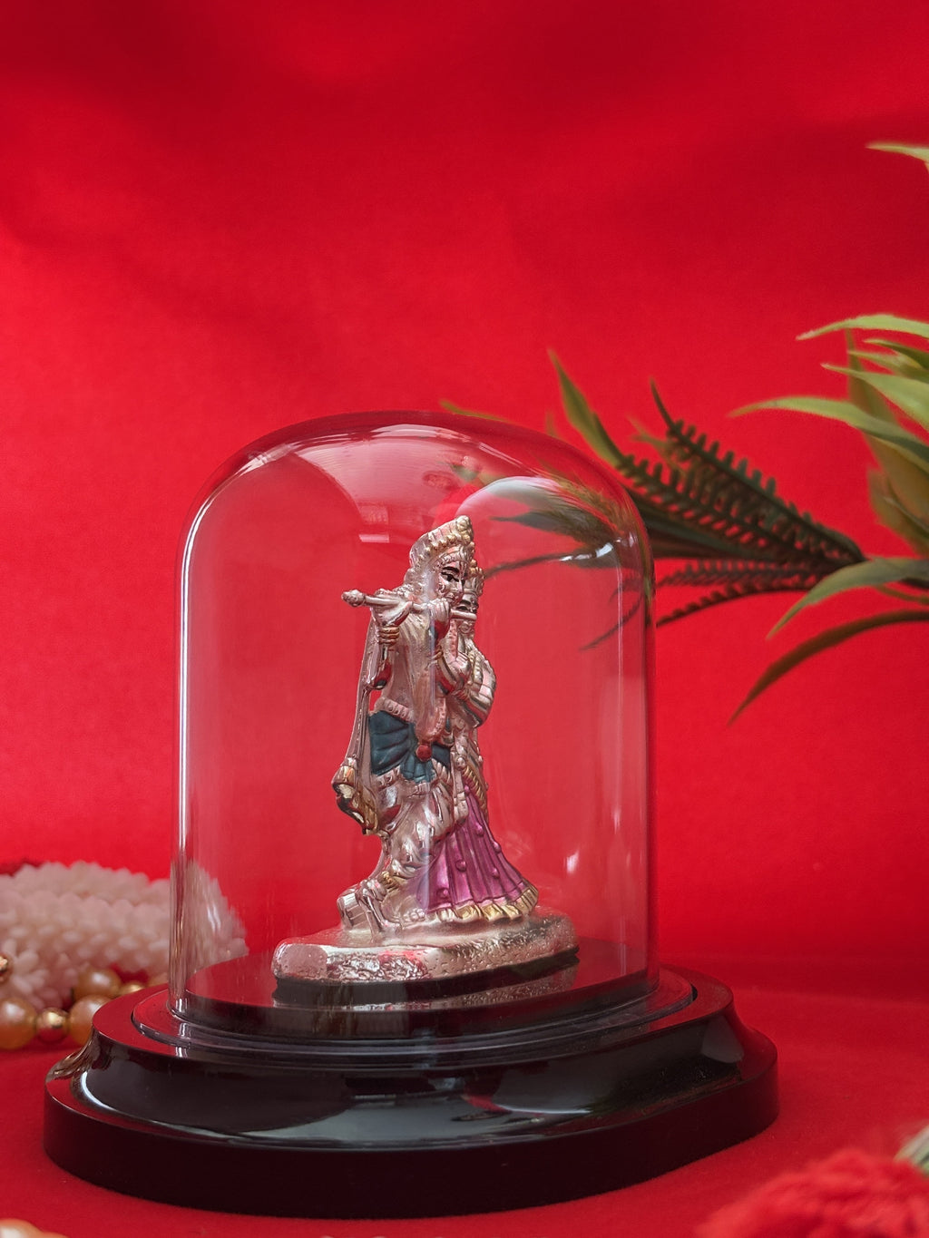 Pure Silver Plated Shri Radha-Krishna Idol