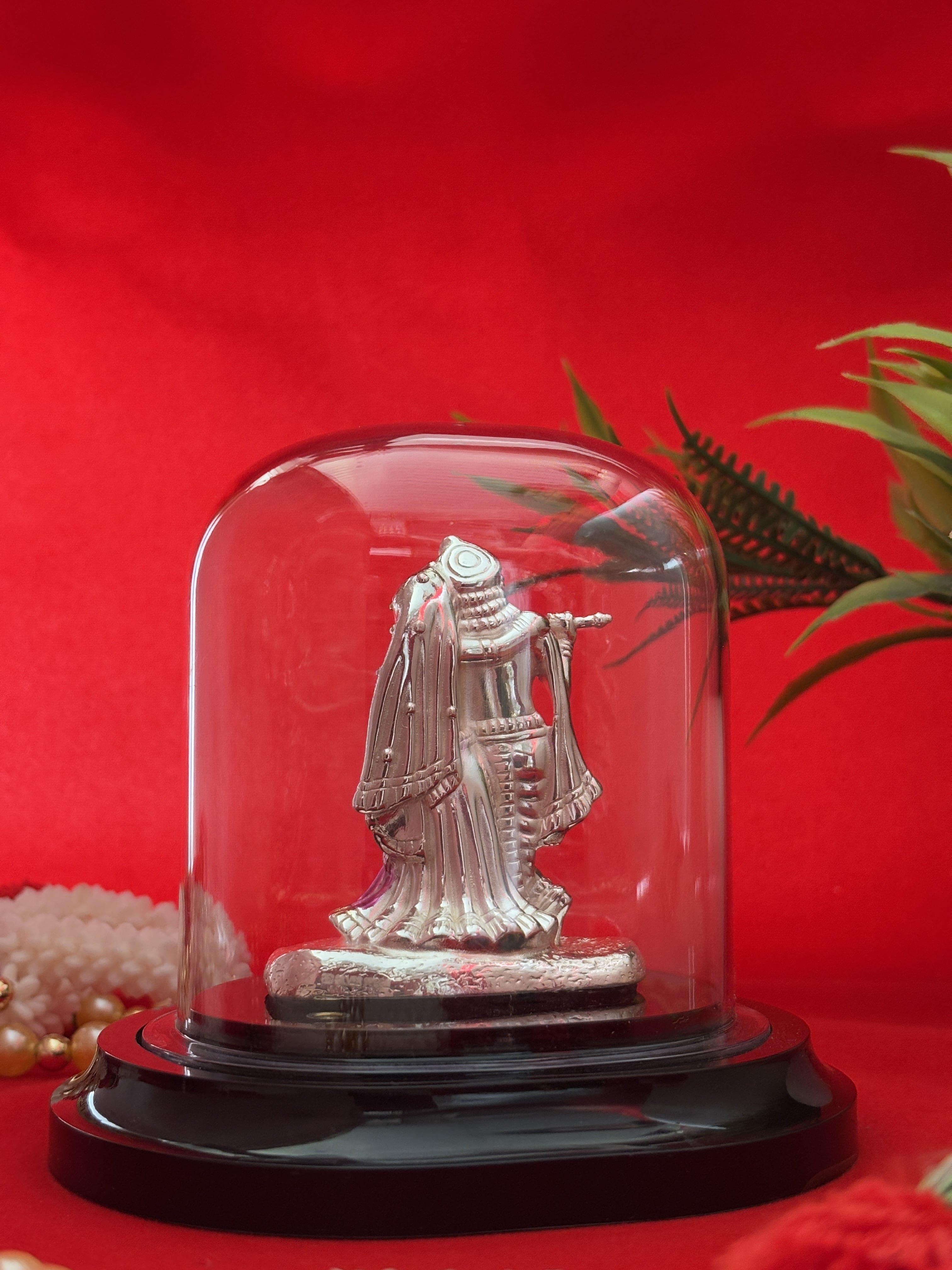 Pure Silver Plated Shri Radha-Krishna Idol