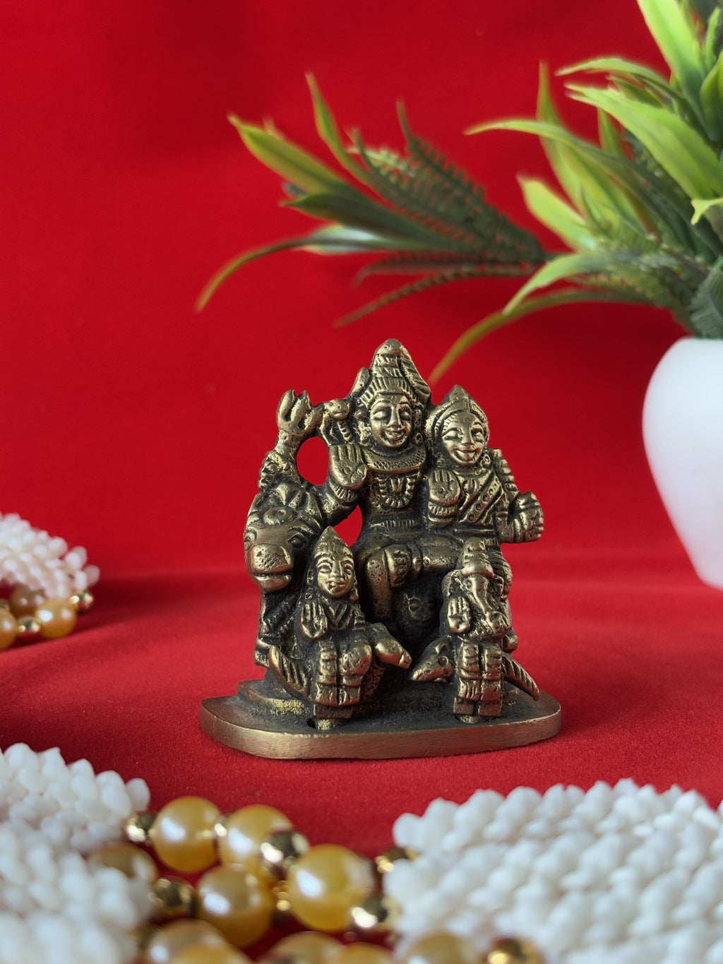 Shiv Parivar Brass Idol - 2.36 inch | 215 gm