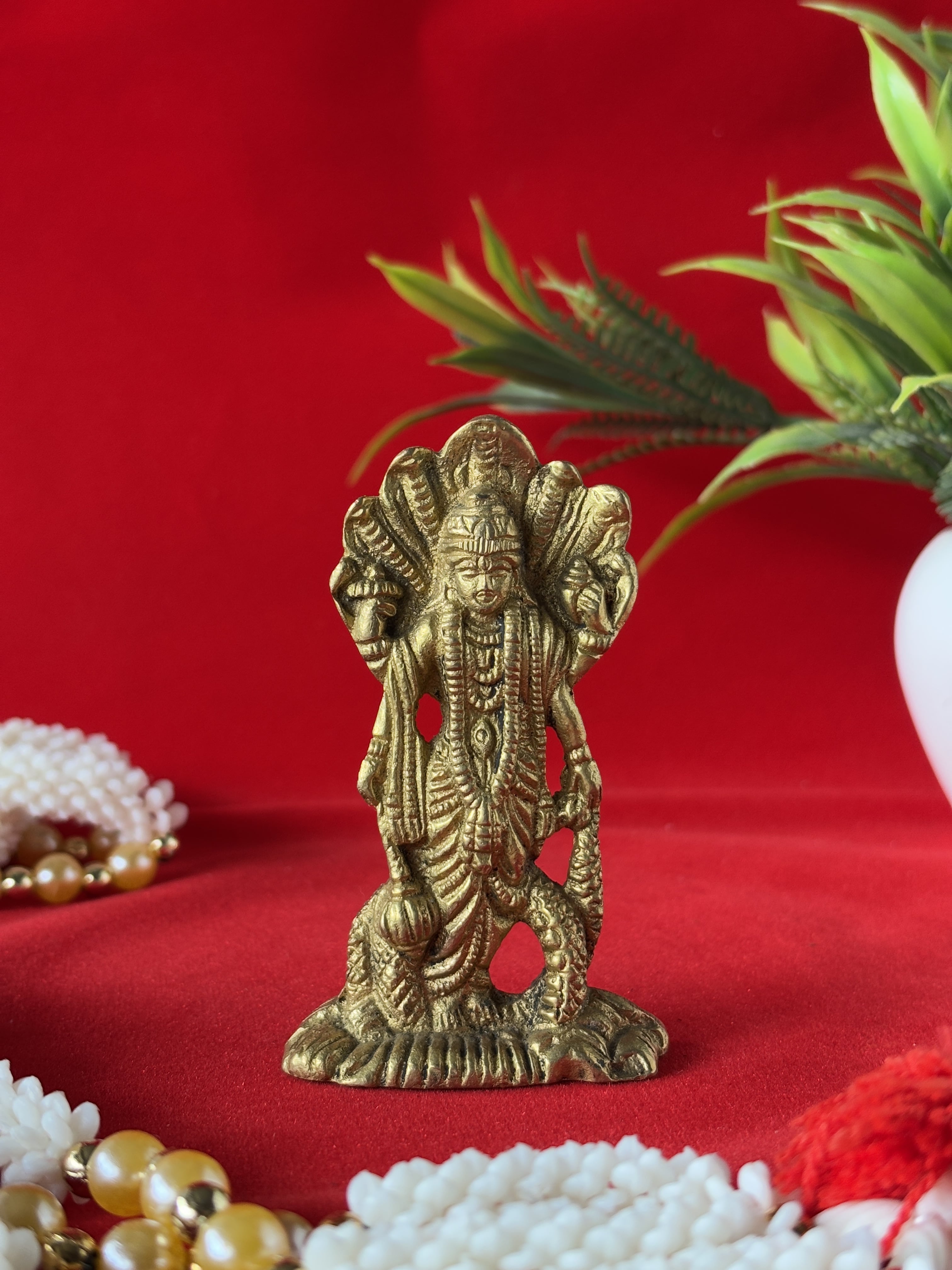 Shri Hari Vishnu Brass Idol - 3.2 inch | 115 gm