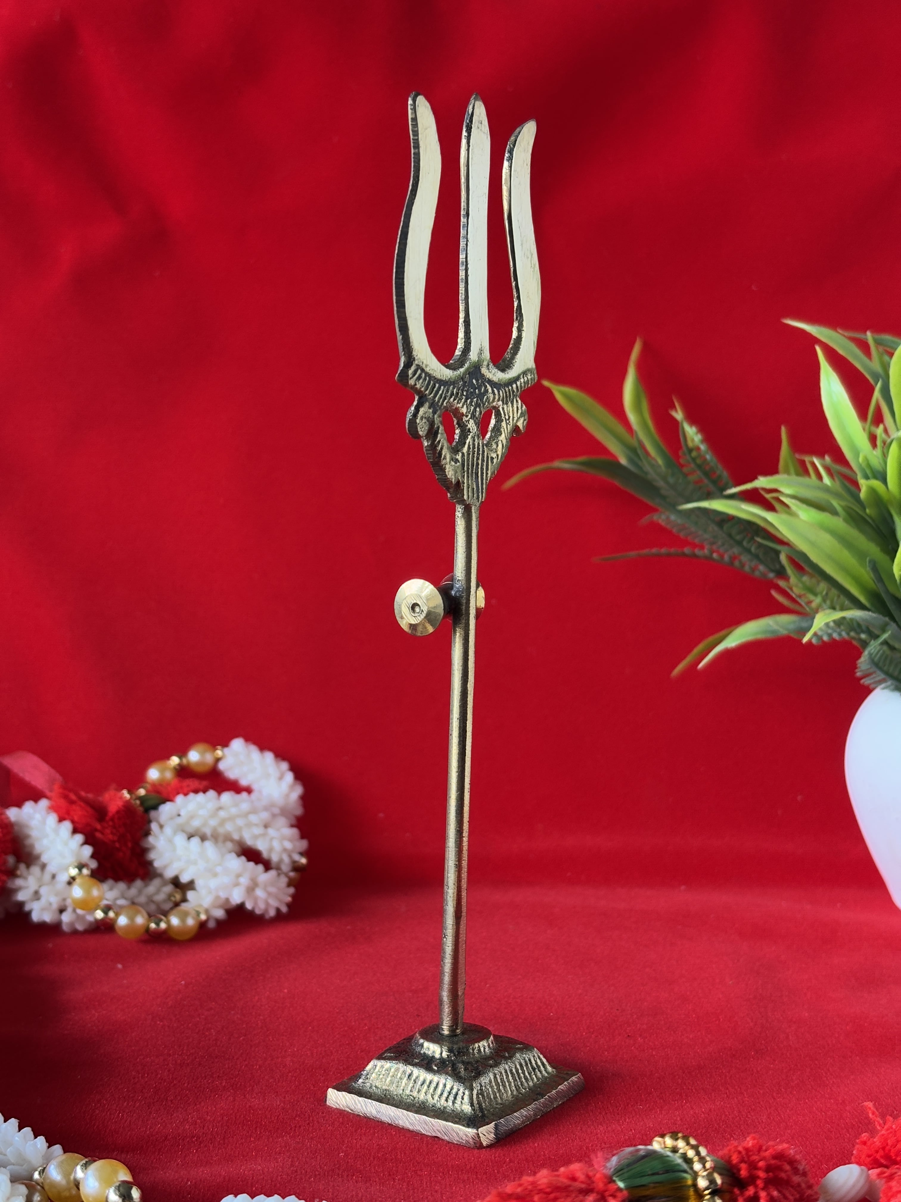 Bhagwan Shiva's Brass Trident -  7.28 inch | 90 gm