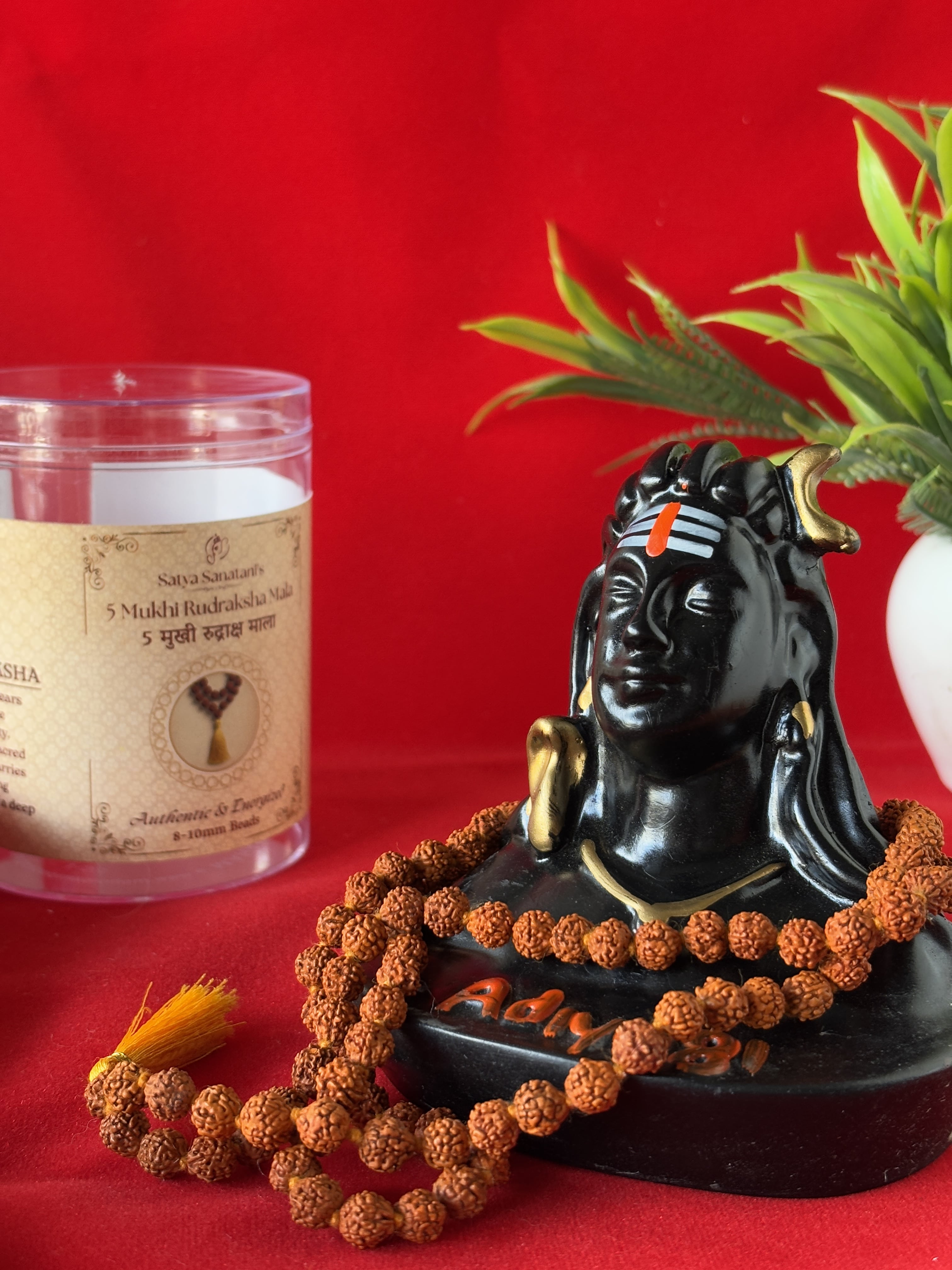 Original 5 Mukhi Rudraksha Mala (8–10mm beads)