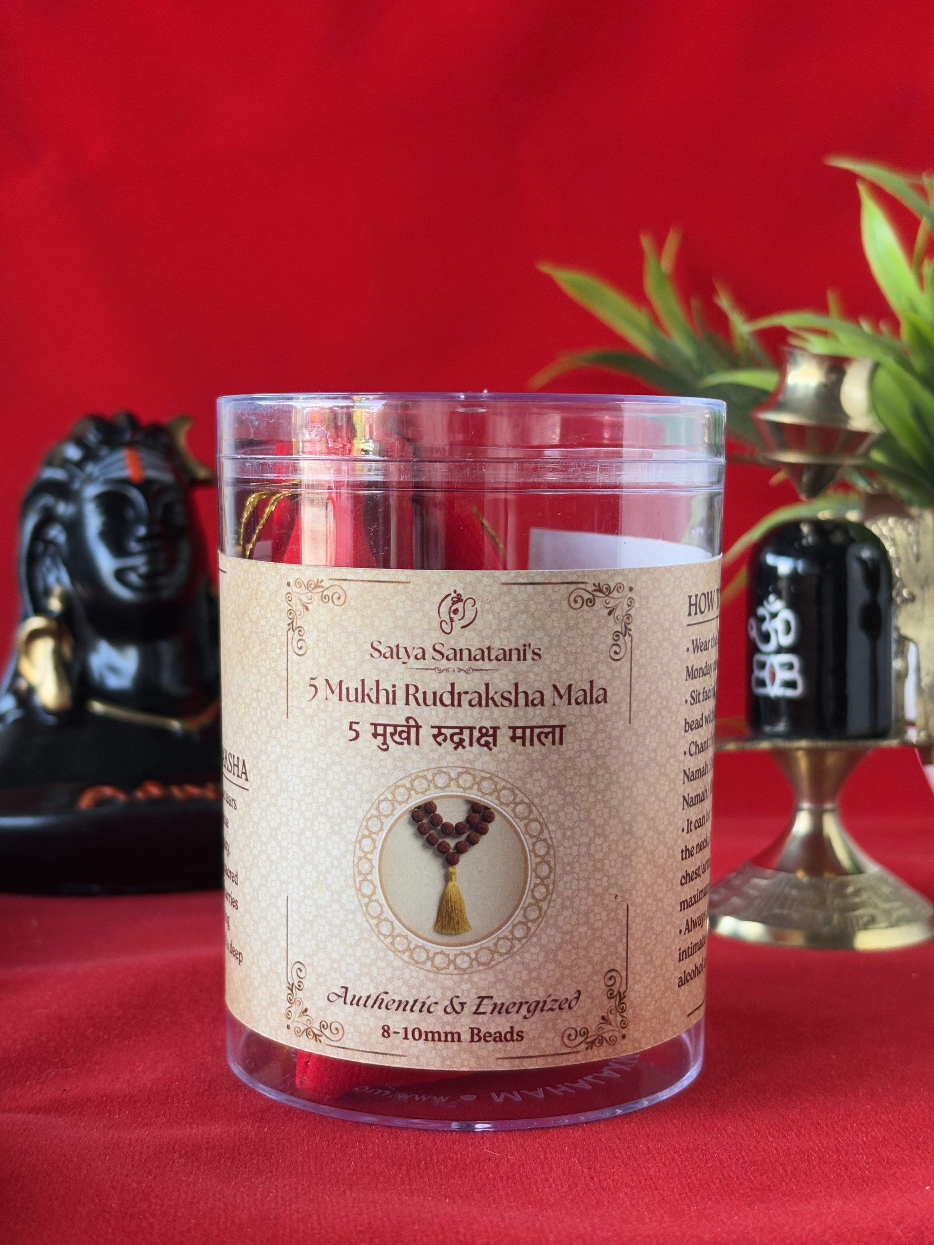 Original 5 Mukhi Rudraksha Mala (8–10mm beads)