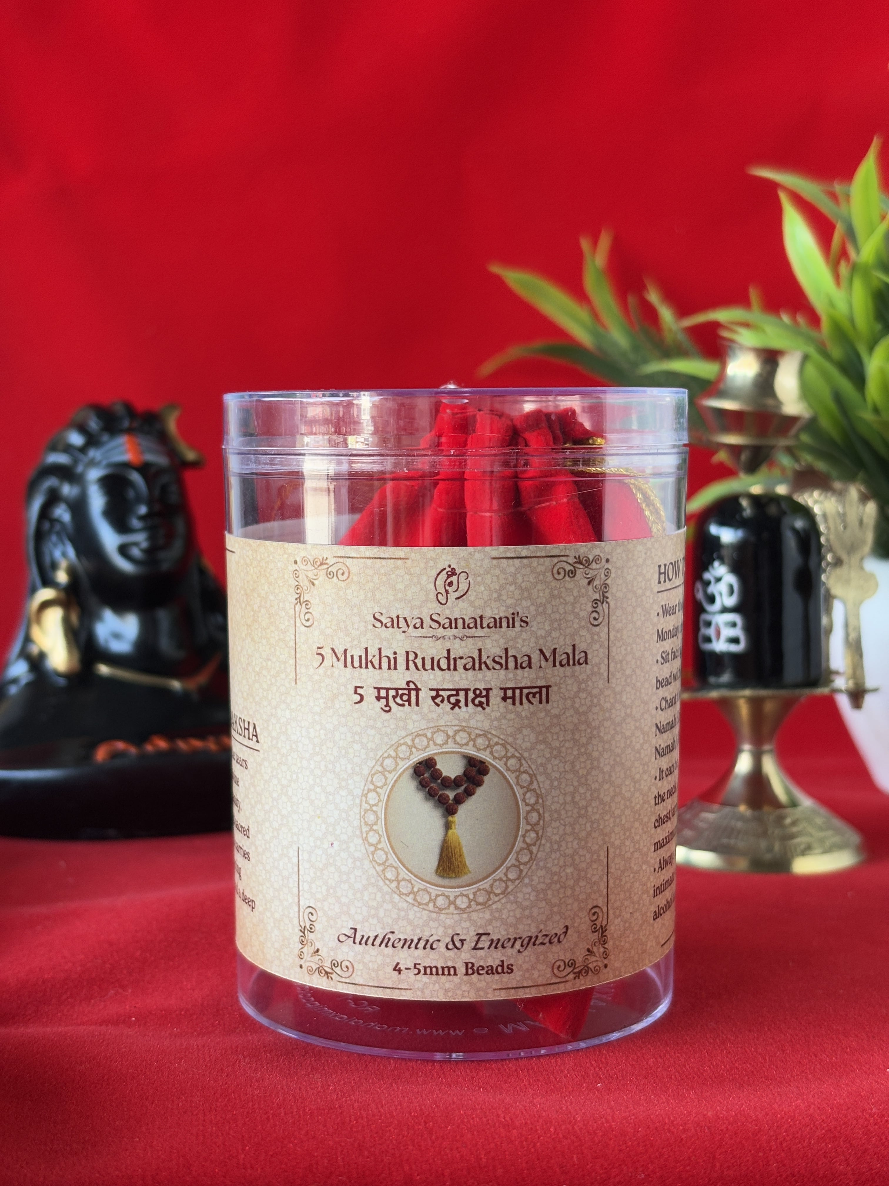 Original 5 Mukhi Rudraksha Mala (4–5mm beads)