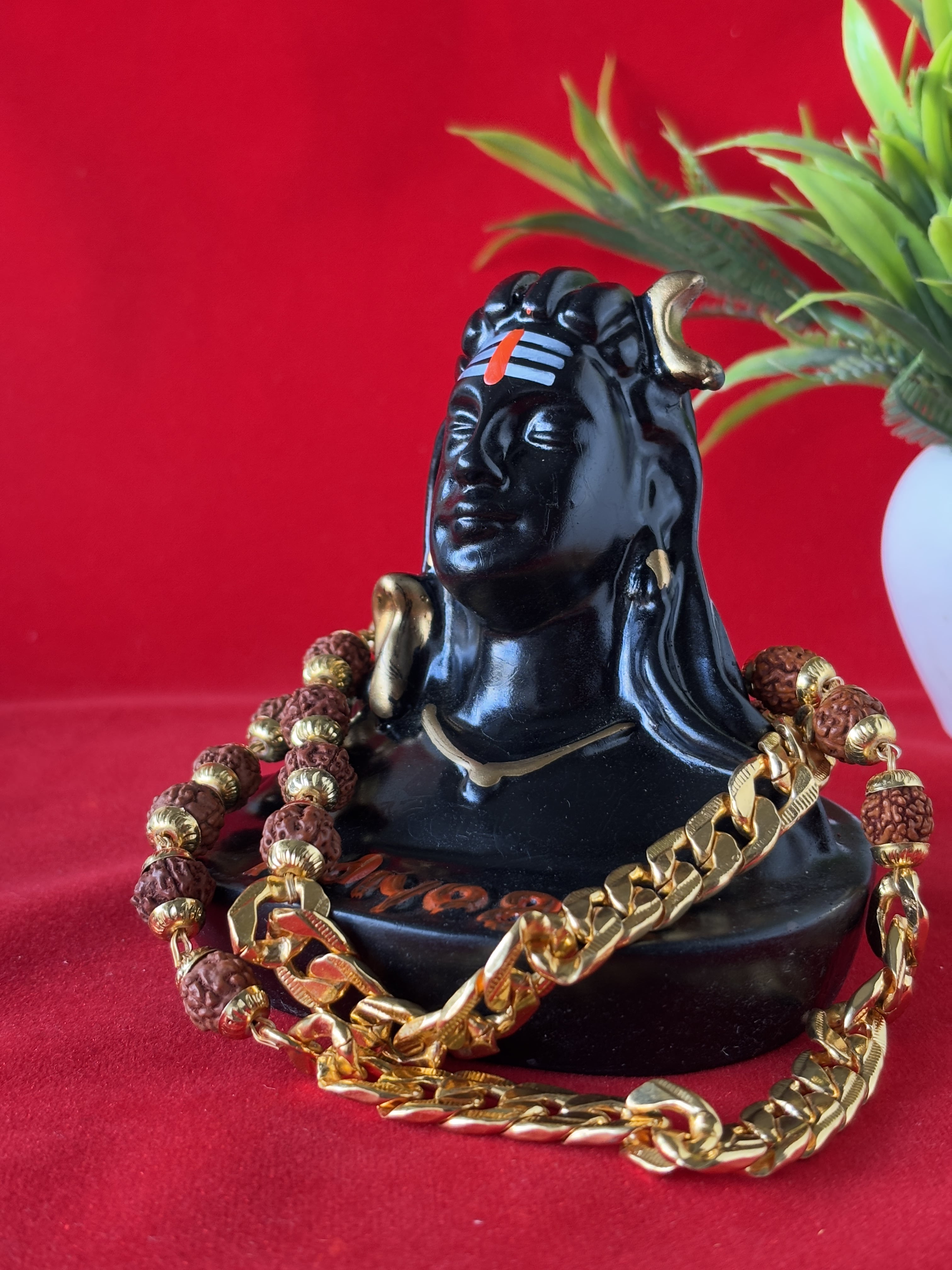 Gold Toned Rudraksh Necklace