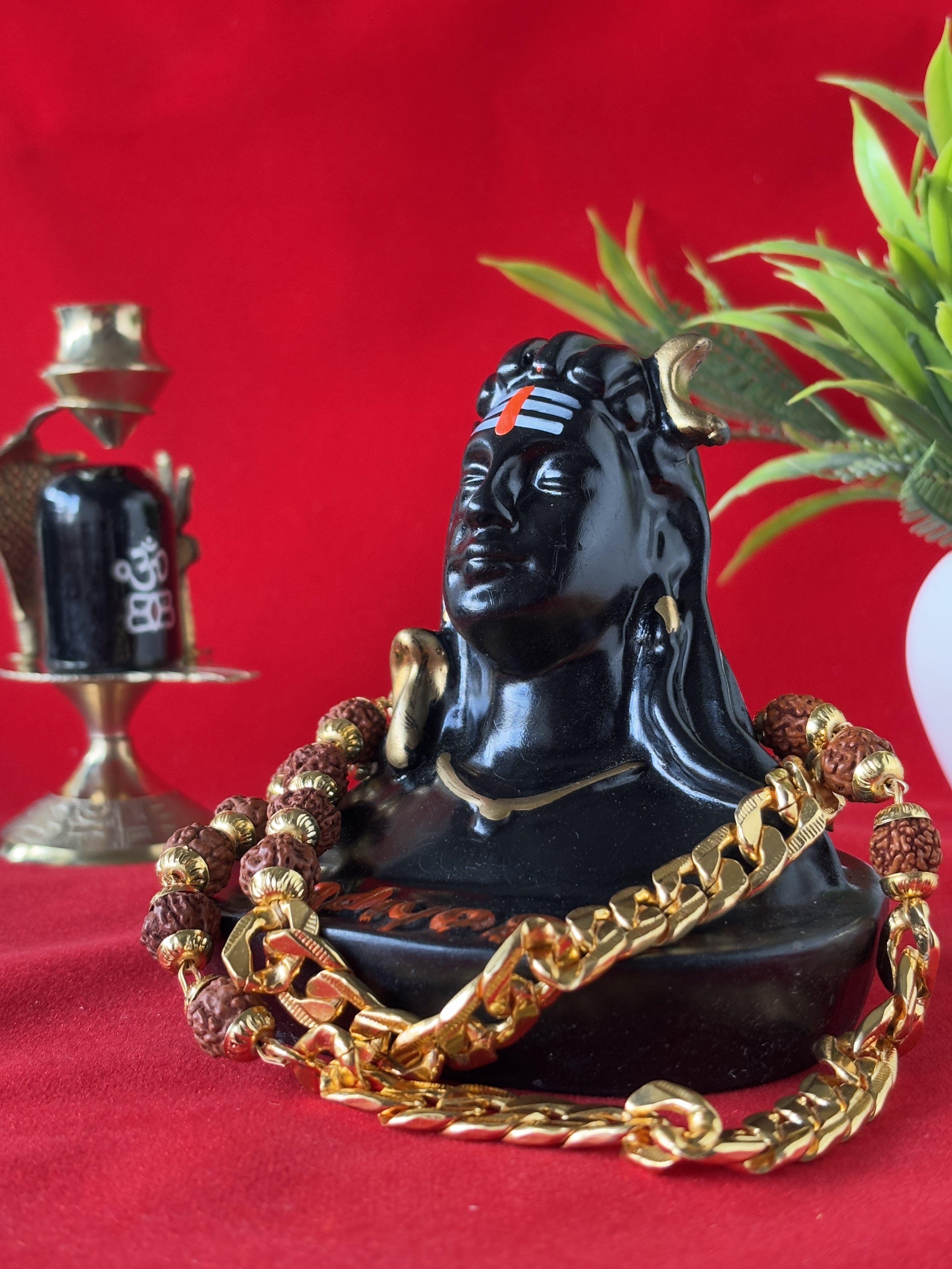 Gold Toned Rudraksh Necklace