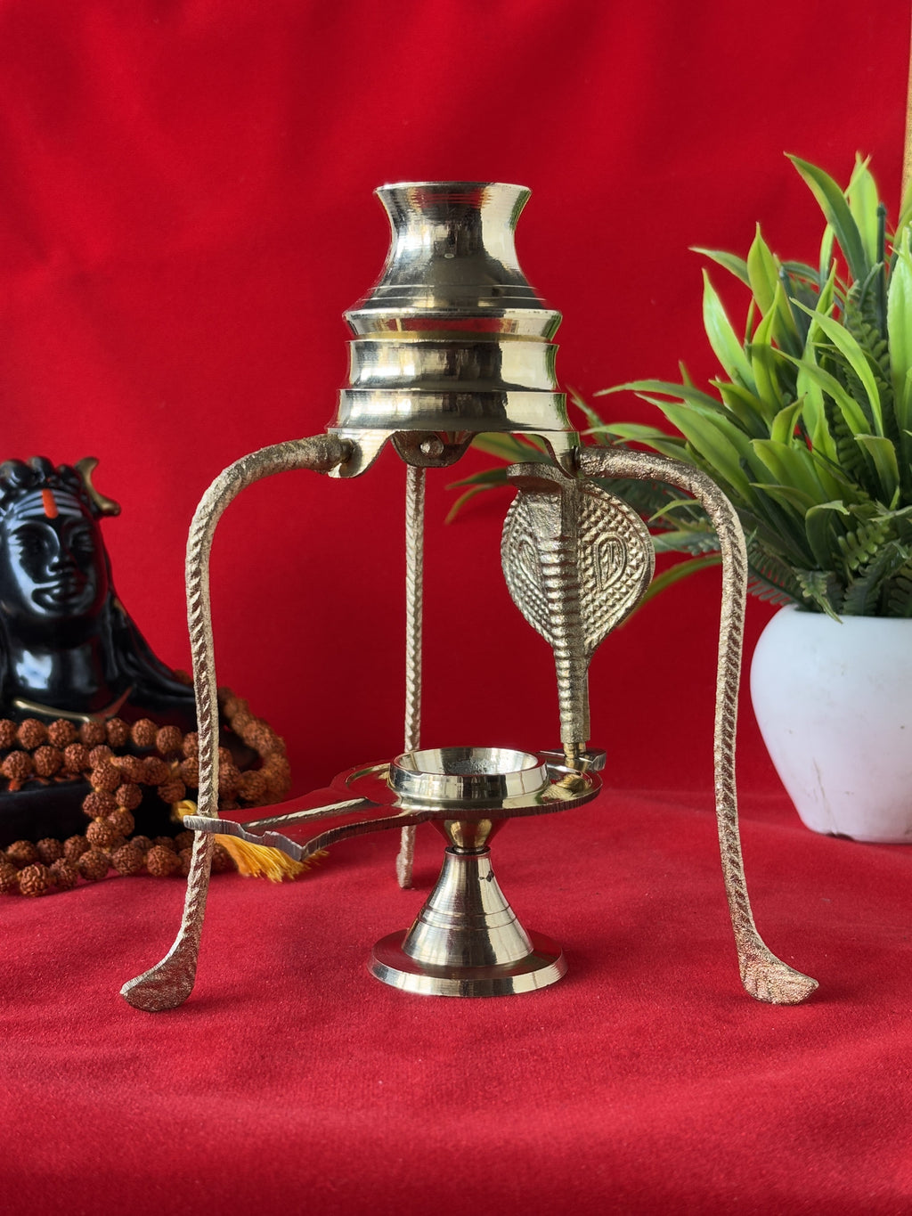 Brass Shivlinga Stand – Complete Setup for Home Temple
