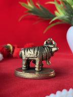 Brass Gau Mata with Calf - 1.6 inch | 100 gm