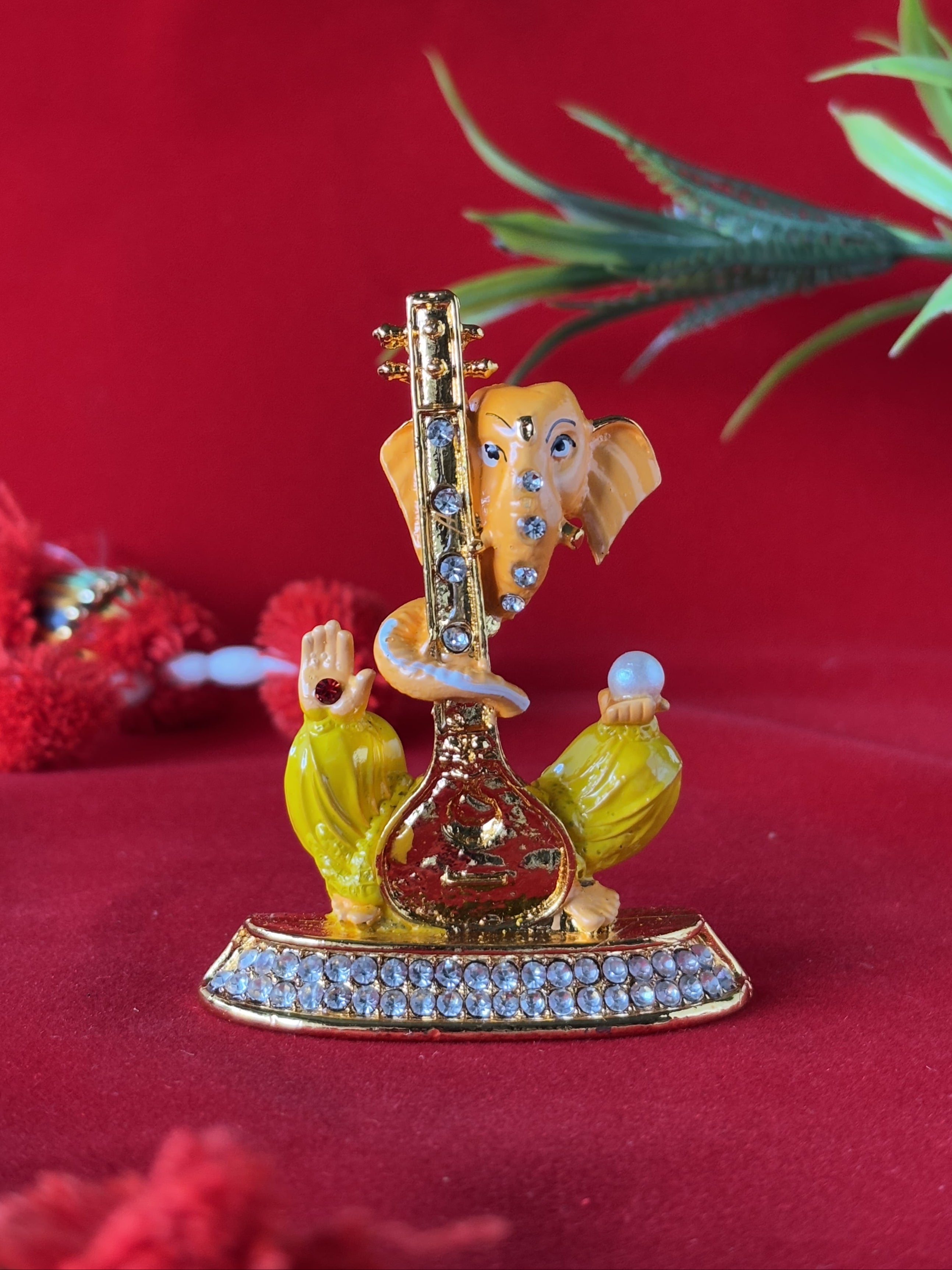 Shri Ganesha with Veena – Car Dashboard / Office / Home