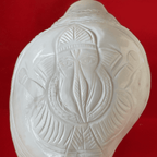 Natural White Shankh with Bhagwan Ganesha Carving