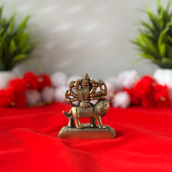 Maa Durga Brass Idol Back