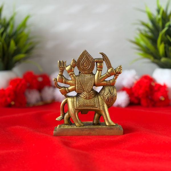 Maa Durga Brass Idol Back