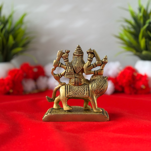 Maa Durga Brass Idol Back