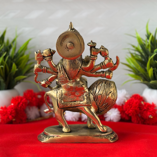 Maa Durga Brass Idol Back