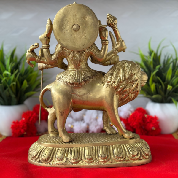 Majestic Maa Durga Brass Idol Back