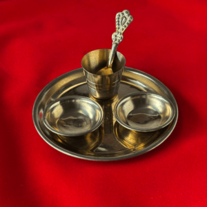 Brass Bhojan Thali Set Top View