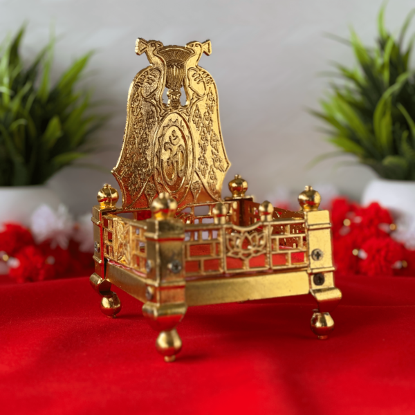 Decorative Brass Singhasan for Idols Left