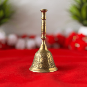 Brass Pooja Bell with Intricate Carvings