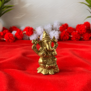 Brass Ganesh Idol Left